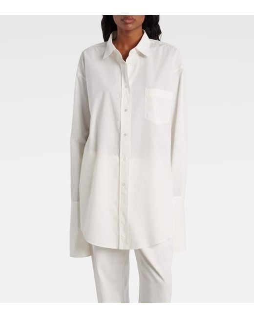 Camisa Ment De Popelin De Algodon The Row de color White