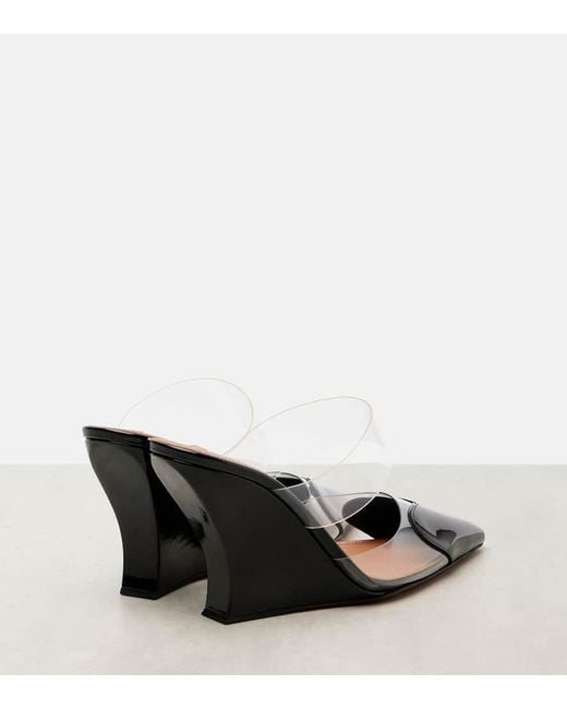 Alaïa Brown Le Cour 90 Patent Leather Wedge Mules