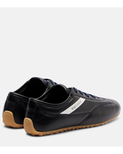 McQueen Black Boxe Leather Sneakers