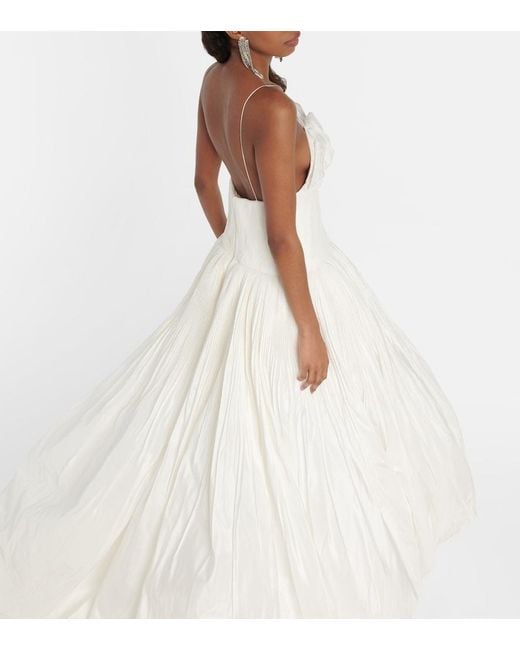 Danielle Frankel White Bridal Leith Silk Taffeta Gown