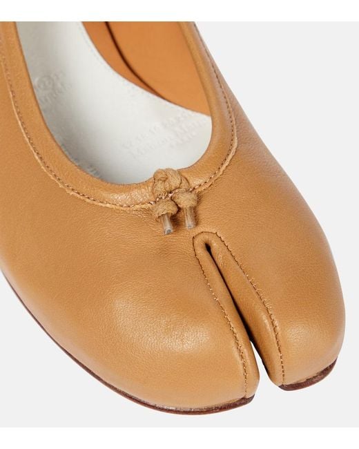 Maison Margiela Brown Tabi Leather Ballet Flats
