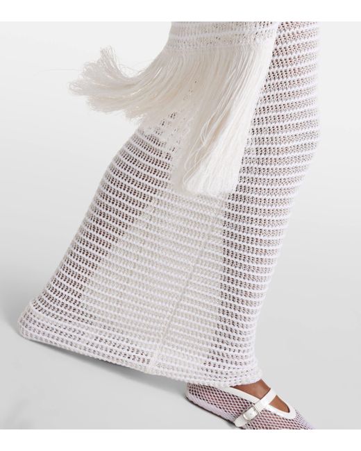 Alaïa White Scarf-detail Maxi Dress