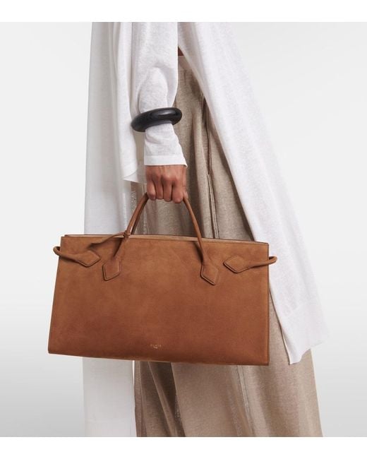 Alaïa Brown Le Teckel Suede Tote Bag