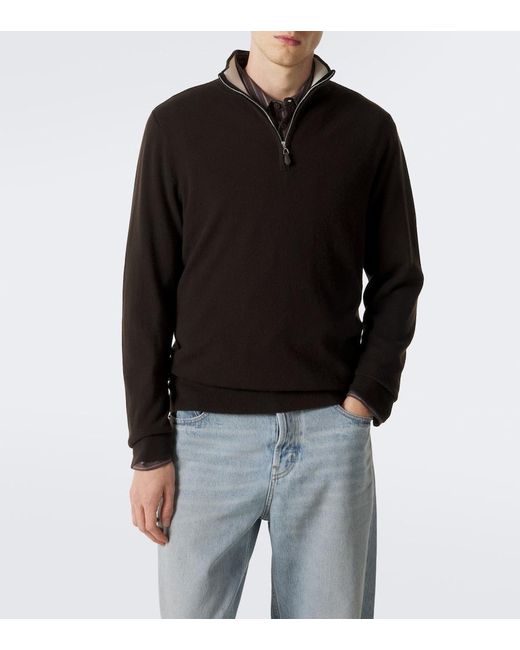 arch4 Black Mr Fenchurch Cashmere Half-Zip Sweater for men