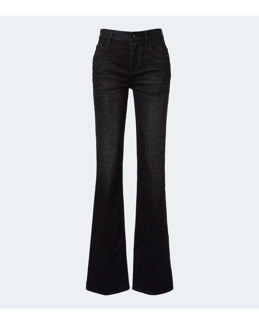 Gucci Black Mid-Rise Flared Jeans