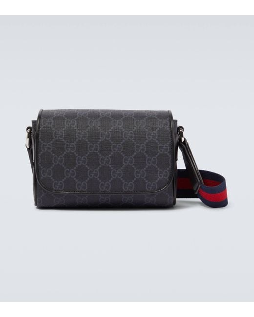 Gucci Black GG Super Mini Faux Leather Crossbody Bag for men