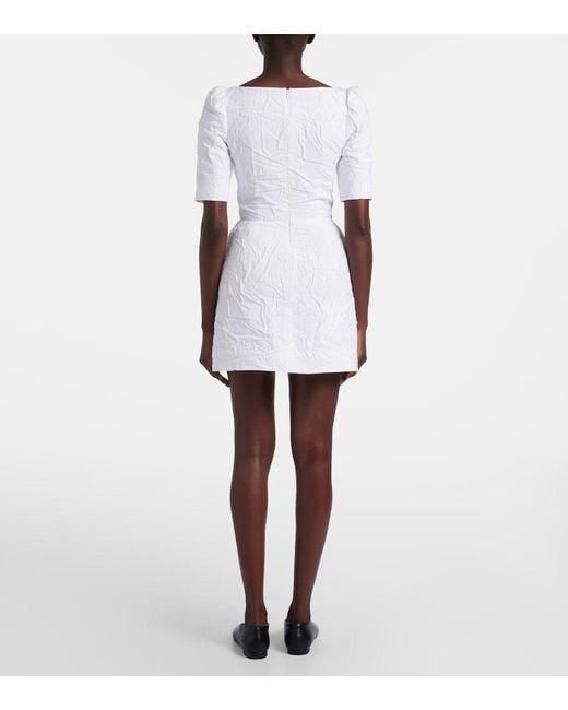 ShuShu/Tong White Bow-Detail Cotton-Blend Minidress