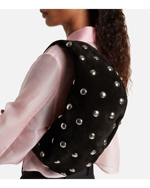 Khaite Black Tote Bag Olivia Medium Aus Veloursleder