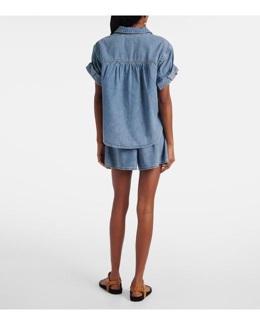 Veronica Beard Blue Ilene Denim Shirt