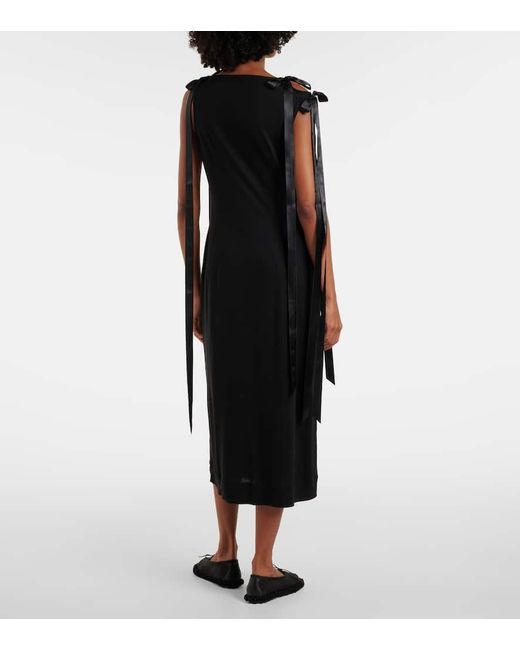 Vestido Midi De Jersey Con Lazo Simone Rocha de color Black