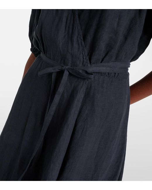 Velvet Blue Midikleid Dalene Aus Leinen