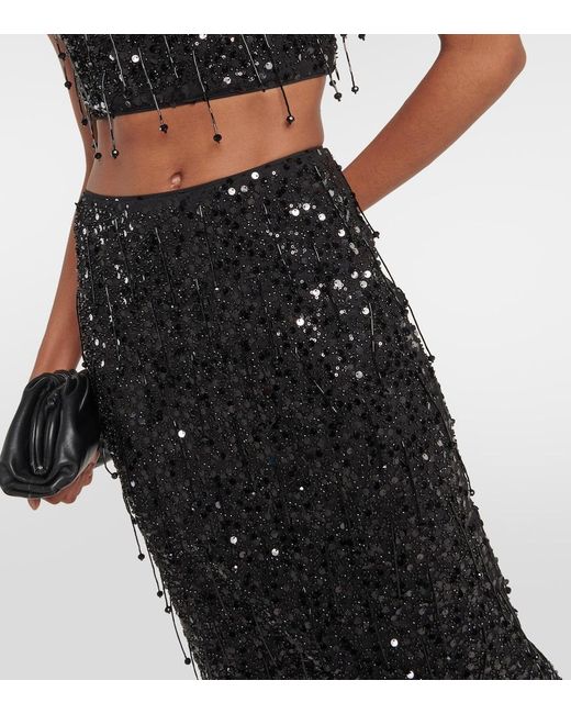 Jonathan Simkhai Black Gisele Midi Skirt