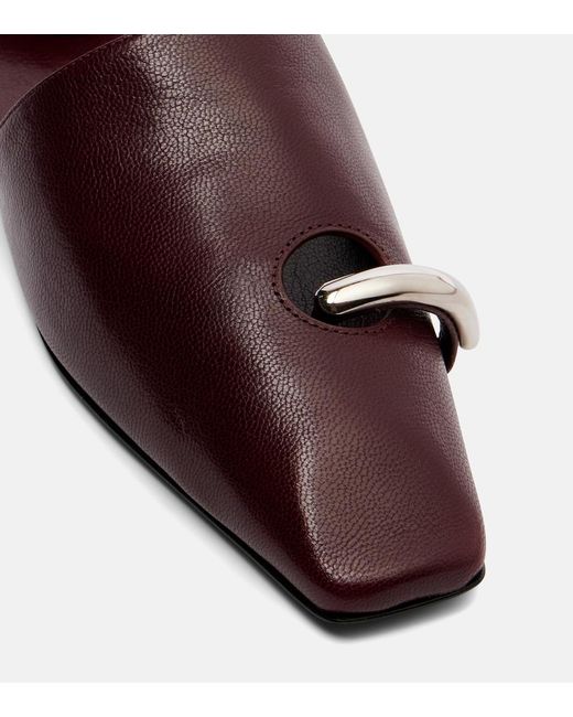 Tory Burch Brown Pierced Leather Mules