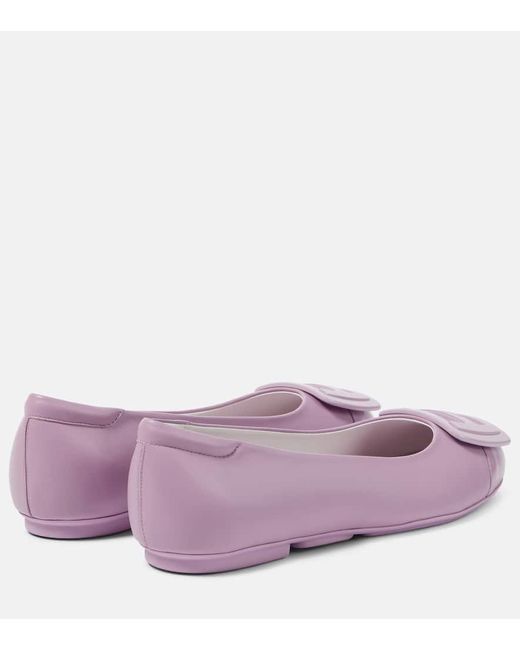 Hogan Purple H661 Leather Ballet Flats
