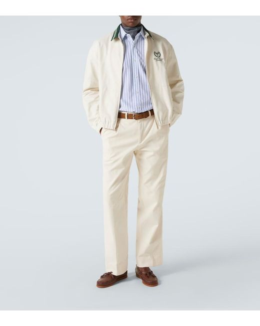 Ralph Lauren White Cotton And Cashmere Bomber Jacket for men
