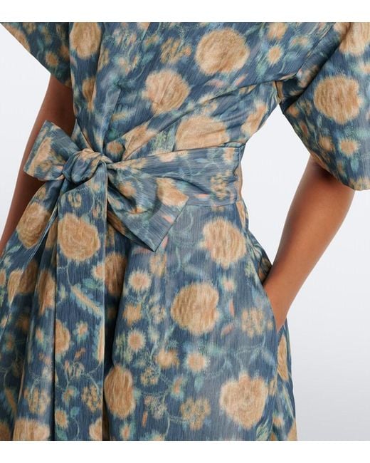 Markarian Green Margaretta Belted Floral Gown
