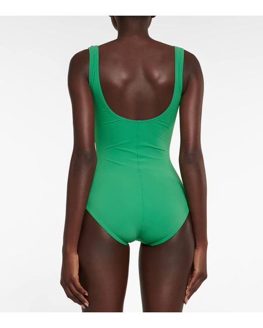 Karla Colletto Green Basics Ruched Swimsuit