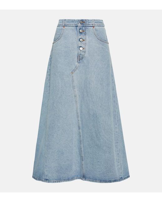 Falda Larga En Denim MM6 by Maison Margiela de color Blue