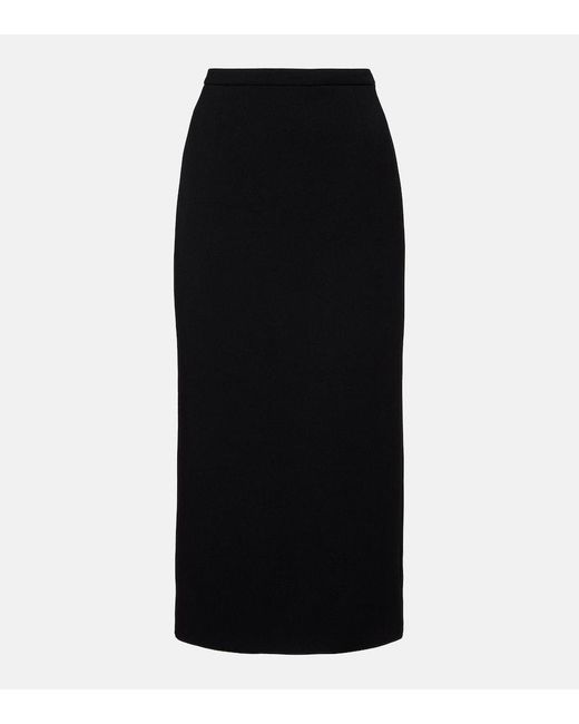 Givenchy Black Wool-Blend Midi Skirt