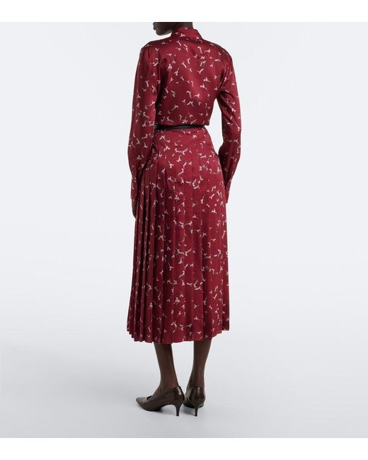 Altuzarra Purple Monti Printed Pleated Midi Skirt