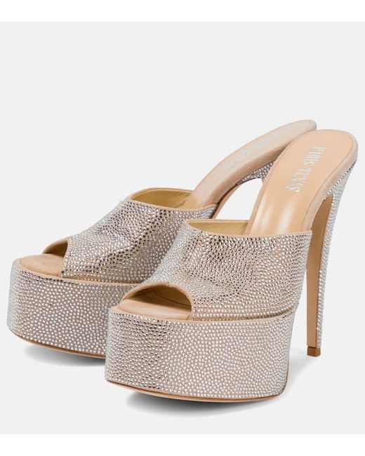 Paris Texas White Holly Marina Embellished Suede Sandals
