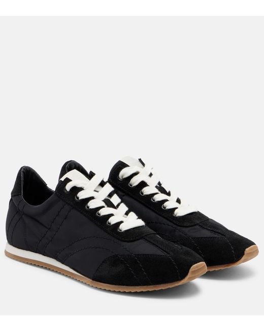 Totême Black Flex Suede-Trimmed Sneakers