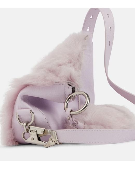 Burberry Purple Knight Small Leather Crossbody Bag