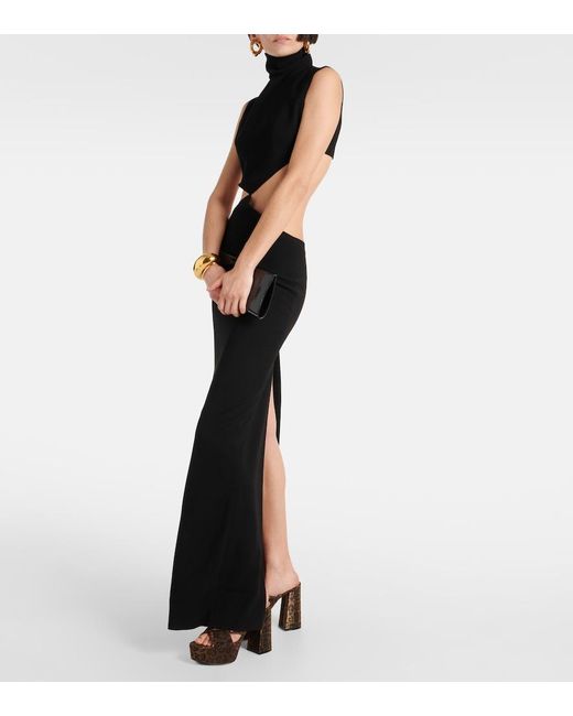 Gianvito Rossi Black Leopard-Print Lame Platform Mules