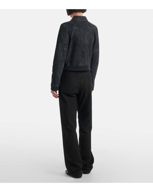The Row Blue Axelette Suede Jacket