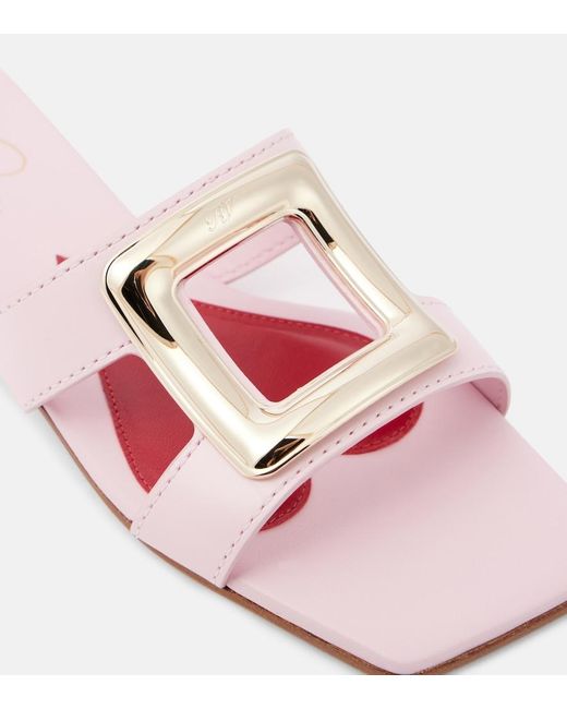 Roger Vivier Pink Viv' By The Sea Leather Sandals