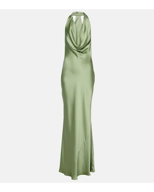Norma Kamali Green Draped Gown