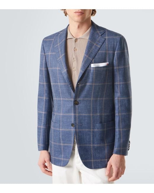 Blazer di Kiton in Blue da Uomo