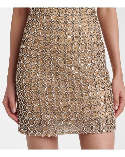 La Fuori Natural Gilded Crystal-Embellished Minidress