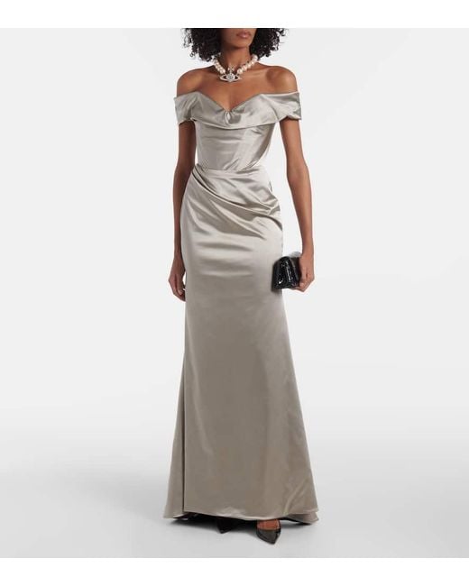Vivienne Westwood Gray Nova Cora Draped Gown