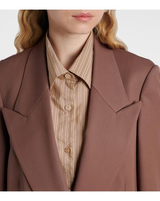 Dries Van Noten Brown Oversized Wool Blazer