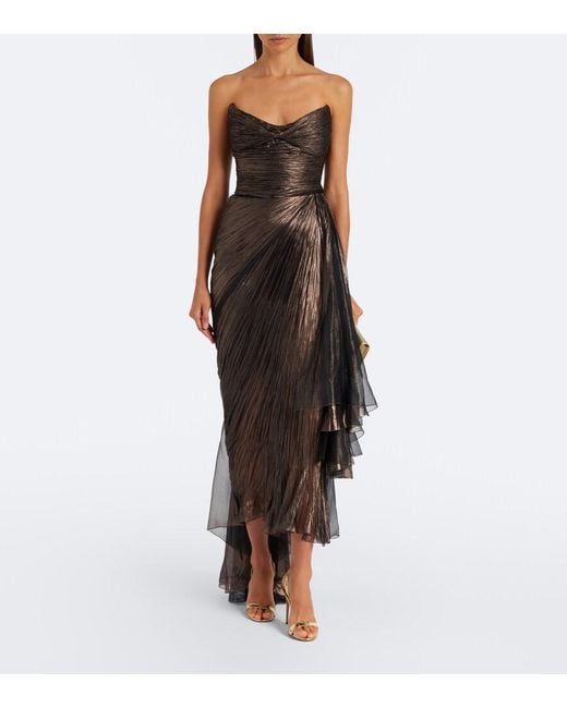 Maria Lucia Hohan Black Heidi Metallic Silk Corset Gown