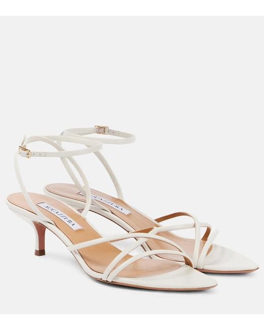 Aquazzura Natural Roy 50 Leather Sandals