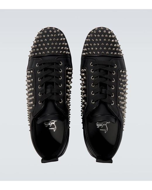 Baskets Louis Junior Spikes En Cuir Christian Louboutin pour homme en coloris Black