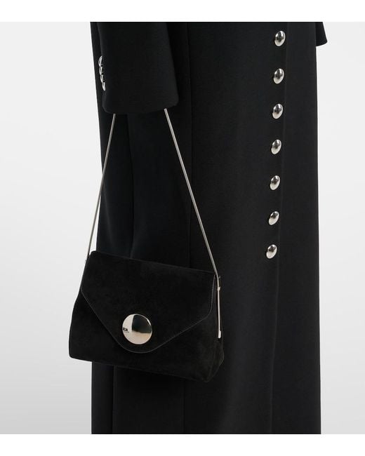 Khaite Black Bobbi Suede Shoulder Bag