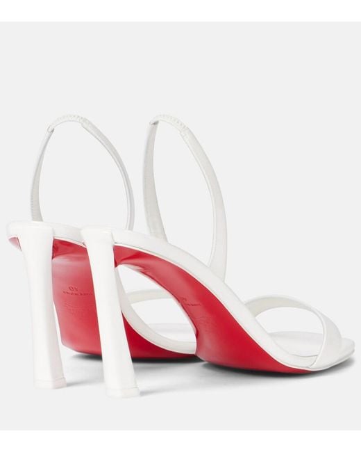 Christian Louboutin White O Condora 85 Patent Leather Sandals