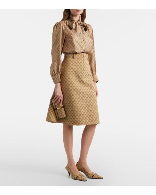 Gucci Natural Jackie Gg Canvas Clutch