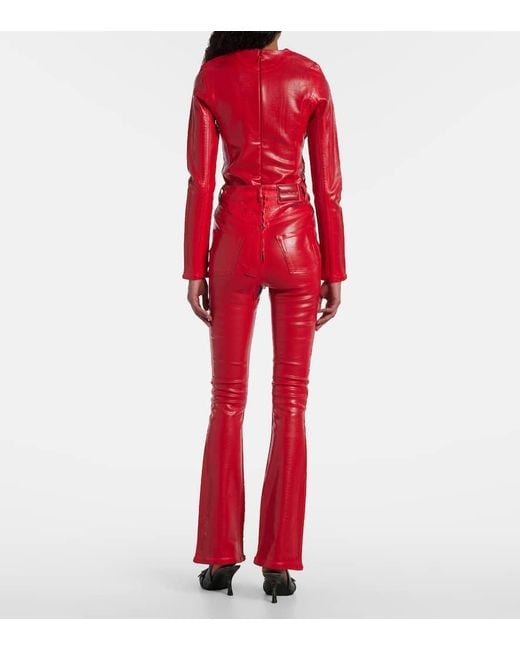 Acne Porto Distressed Cotton-Blend Flared Pants