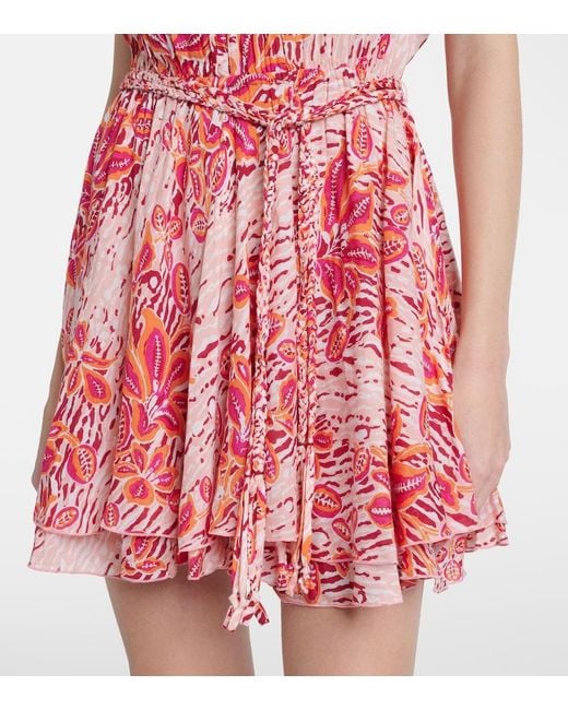 Poupette Red Callie Floral Minidress