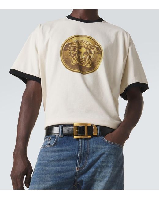 Versace White Medusa Cotton Jersey T-Shirt for men