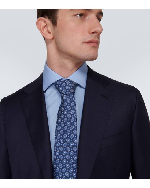 Cravate en soie a motif cachemire Brioni pour homme en coloris Blue