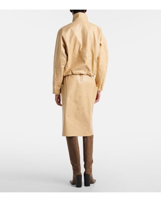 Alaïa Natural Leather Pencil Skirt