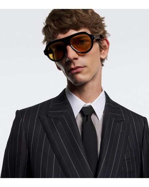 Tom Ford Brown Icon Aviator Sunglasses for men