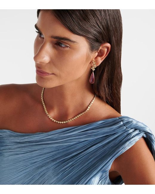Octavia Elizabeth Metallic Blossom 18Kt Tennis Necklace With Diamonds