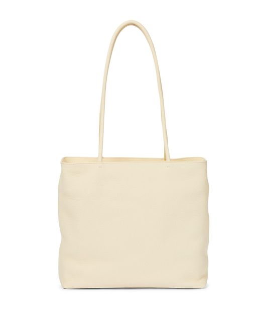 The Row White Portfolio Medium Leather Shoulder Bag