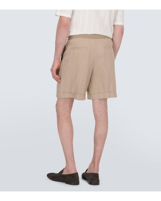 Canali Natural Linen Bermuda Shorts for men